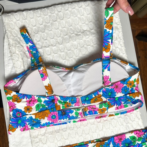 California Waves 2 Piece Padded Tankini Swimsuit Multi-way Straps High Rise NWT - Picture 7 of 15